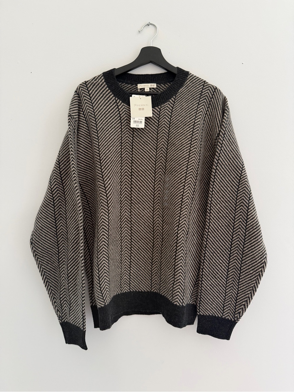 Uniqlo JW Anderson Herringbone 100% Wool Sweater